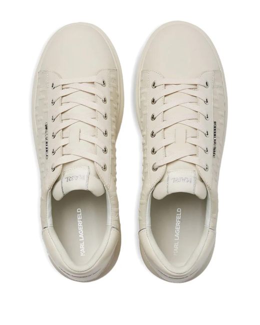Karl Lagerfeld White Kapri Monogram Embossed Sneakers for men