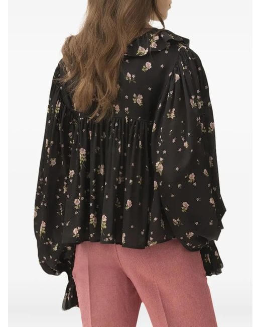 Chloé Black Maxi Top With Ruffles