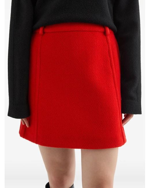 Jil Sander Wollen Mini-Rok in het Red