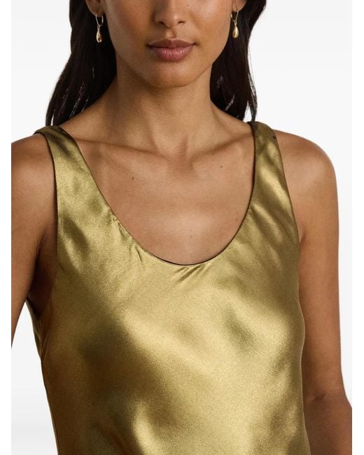 Ralph Lauren Multicolor Metallic-Finish Chiffon Midi Dress