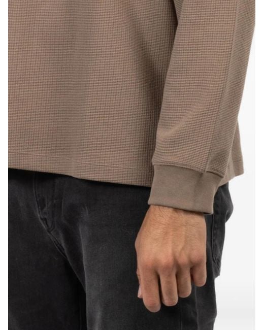 FRAME Brown Waffle Long-Sleeved Sweater for men