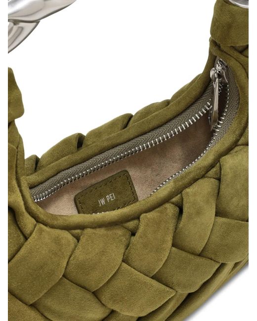 JW PEI Green Woven Top-Handle Shoulder Bag