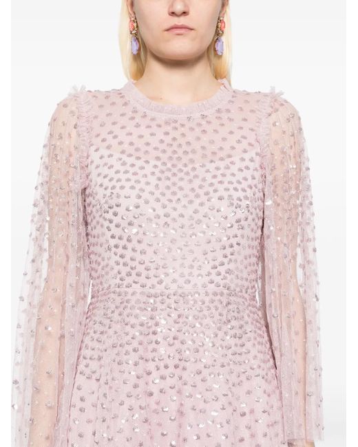 Needle & Thread Avondjurk Met Stippen in het Pink