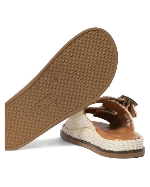 Alibi White Gretta Raffia Sandals