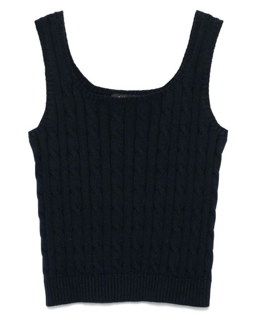 Ralph Lauren Black Cable-Knit Top