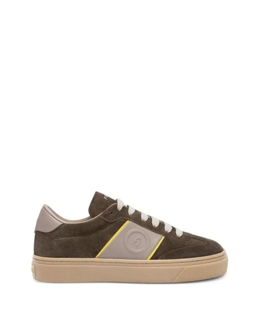 Furla Brown Enjoy Suede Logo Sneakers