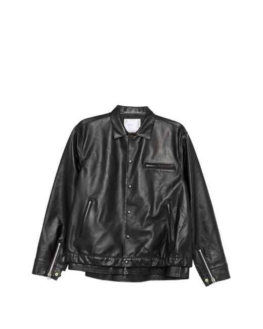 Sacai Black Zip Detail Jacket for men