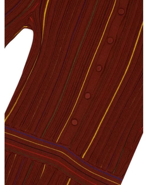 Gabriela Hearst Red Calypso Striped Midi Dress