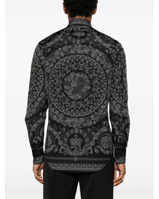 Versace Hemd mit Barocco-Print in Black für Herren