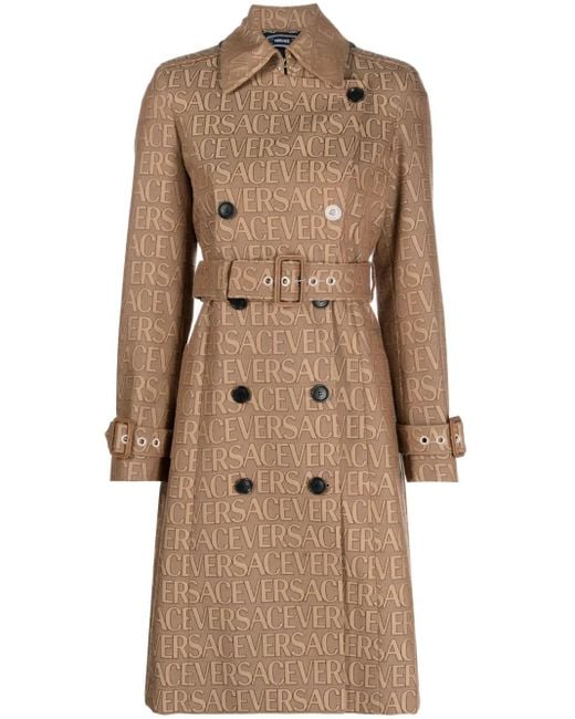 Versace Natural Allover-Jacquard Trench Coat