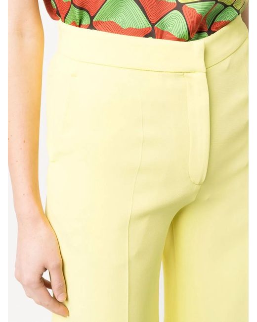 Emilio Pucci Flared Plooibroek in het Yellow
