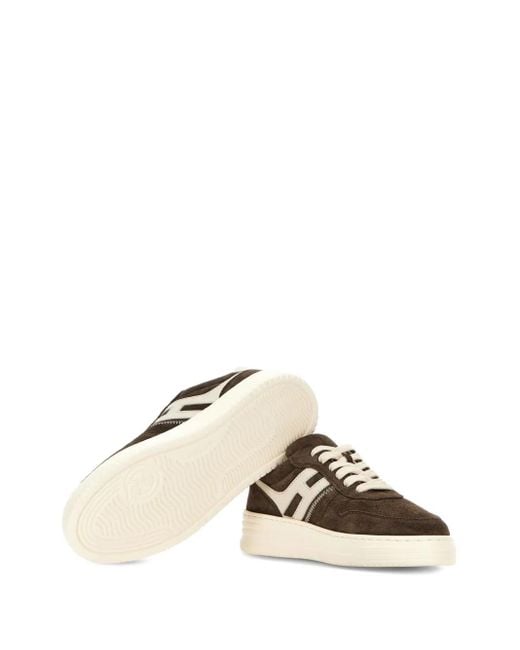 Hogan Brown H630 Sneakers With Calfskin