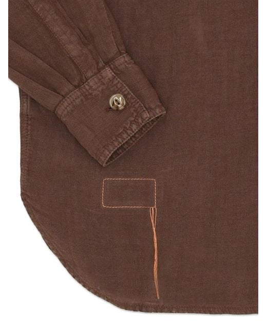 Fortela Brown Bia Chest-Pocket Shirt
