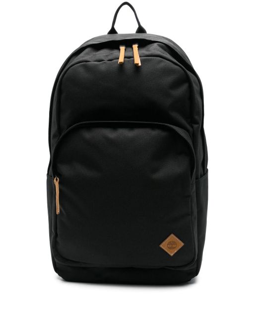 Timberland Black Logo-Patch Backpack for men