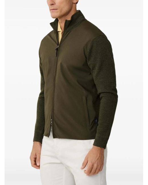 Hackett Black Milano-Stitch Hybrid Jacket for men