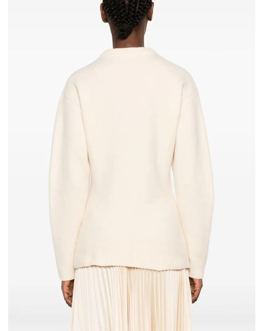 Jil Sander Natural Crew-Neck Wool Jumper
