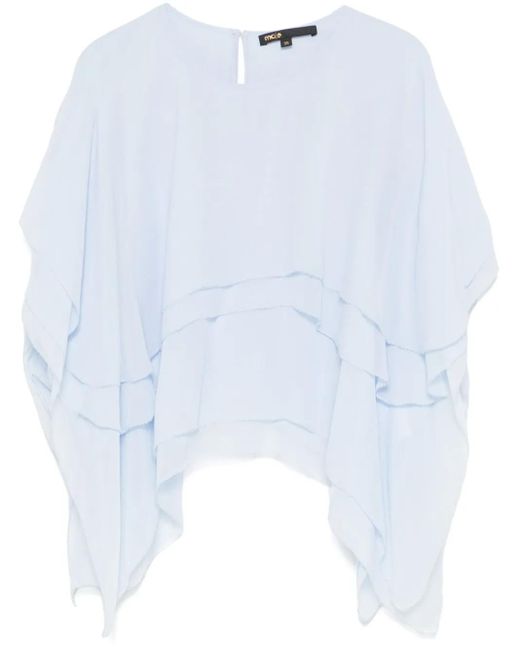 Maje White Tiered Blouse