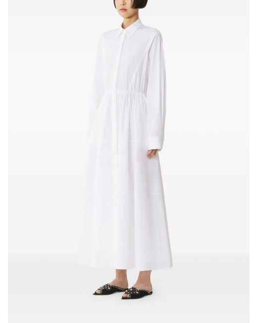 Lanvin Long-Sleeve Midi Shirt Dress in White | Lyst Lanvin Long-Sleeve Midi Shirt Dress in White | Lyst