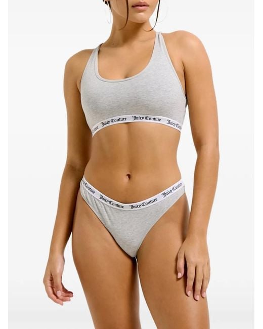 Juicy Couture Blue Logo-Tape Racerback Bralette