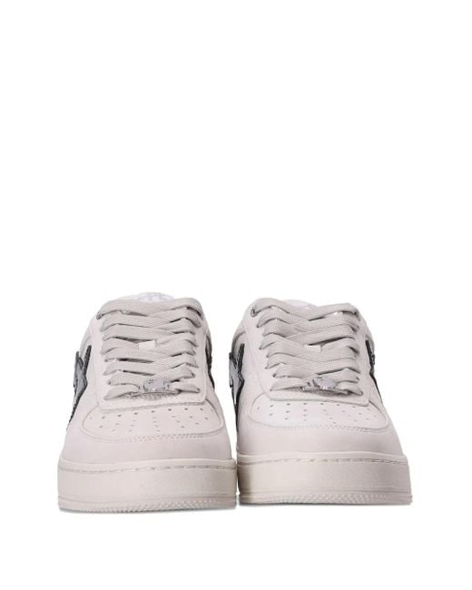 A Bathing Ape White Sta Logo-Patch Sneakers for men
