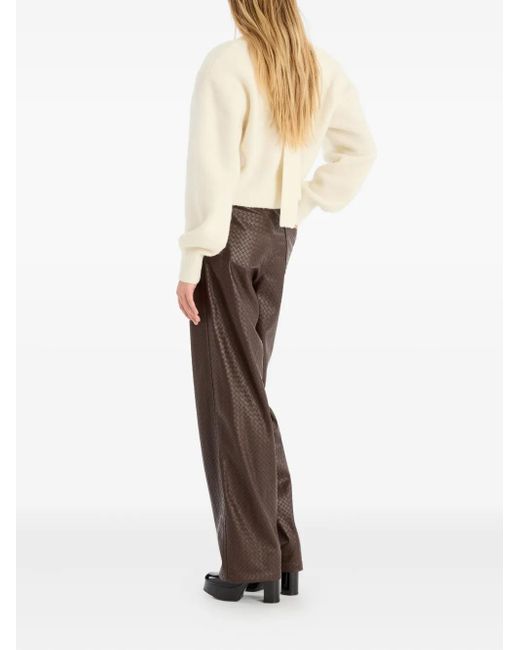 ROTATE BIRGER CHRISTENSEN White Knit Scarf-Neck Cardigan