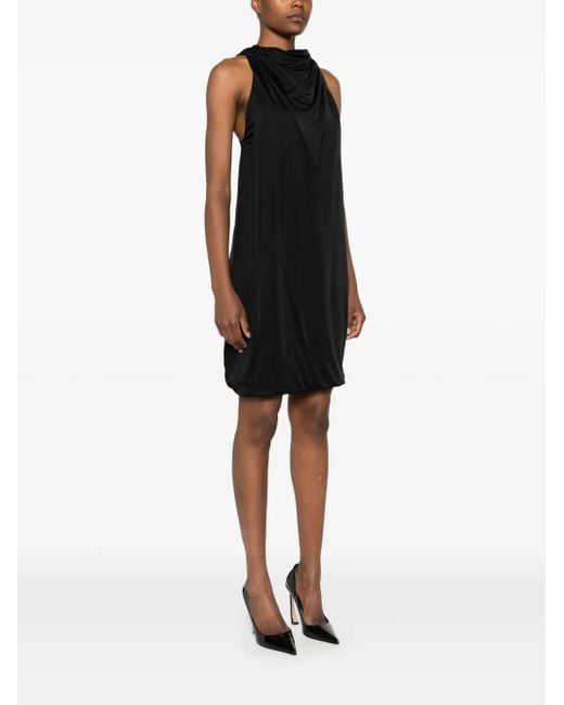 Lanvin Black Crystal-Detail Mini Dress