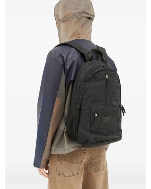 Dime Black Medium Logo-Print Backpack for men