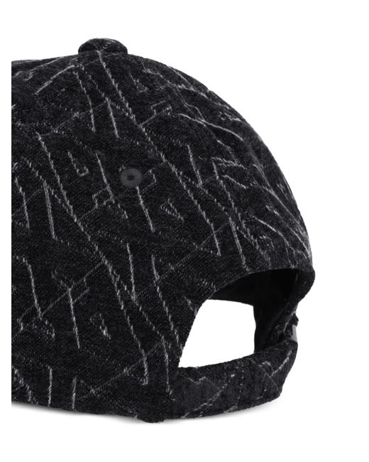 ARMANI EXCHANGE Black Casquette À Motif Monogrammé for men