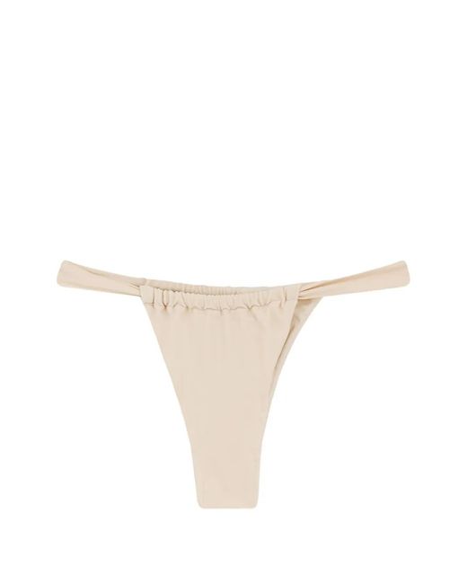 PATBO White X Camila Coelho Golden Dune High-Cut Bikini Bottoms