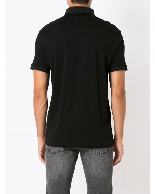 ARMANI EXCHANGE Black Logo-Print Polo Shirt for men