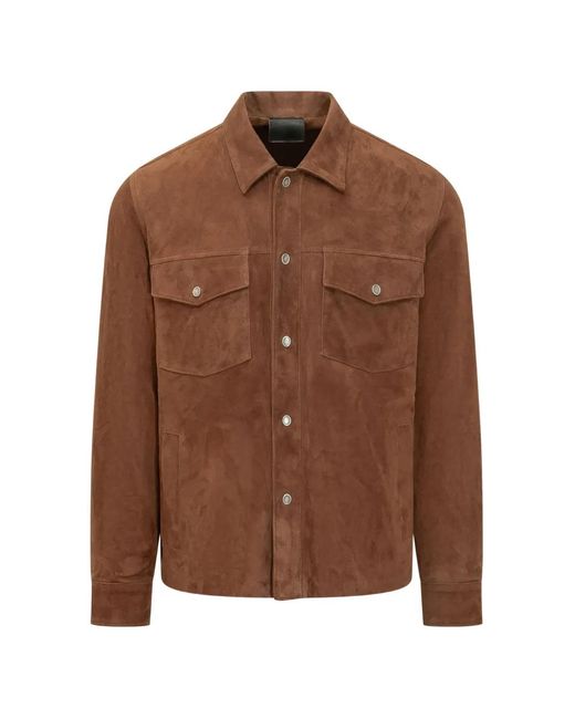 Giocasta Brown Suede Panelled Jacket for men