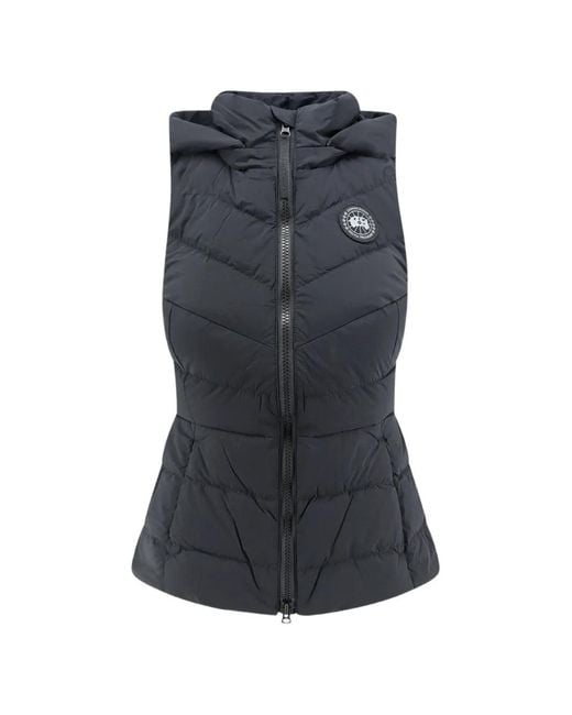 Canada Goose Blue Hooded Quilted Gilet