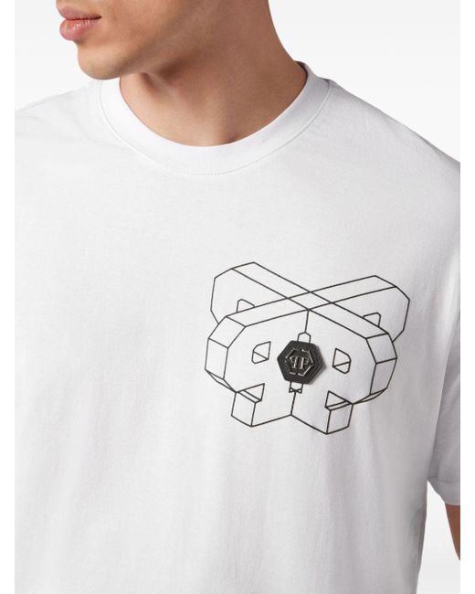 Philipp Plein Wire Frame T-Shirt in White für Herren