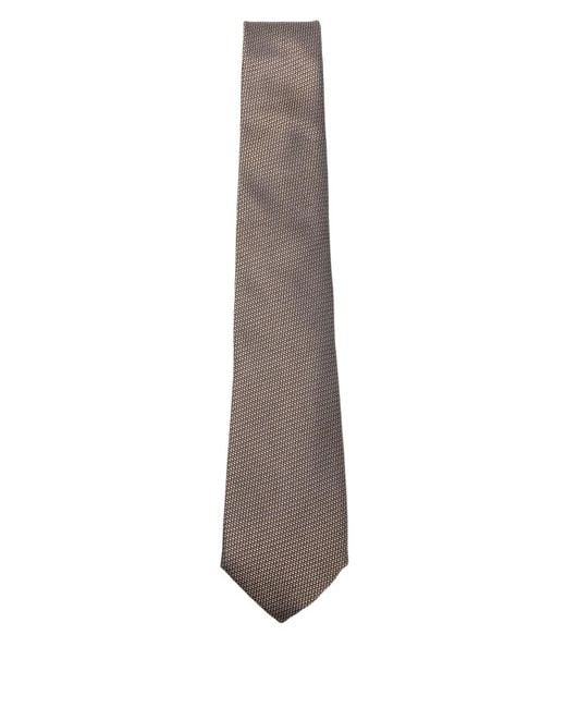Canali White Textured Silk Tie for men