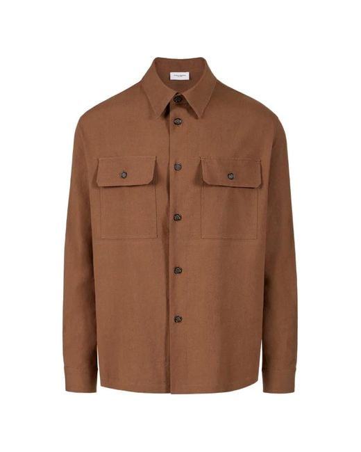 Paolo Pecora Brown Flap-Pocket Shirt for men