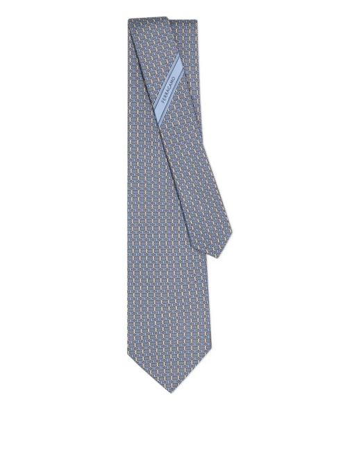 Ferragamo Seidenkrawatte Mit Schnallen-Print in Blue für Herren