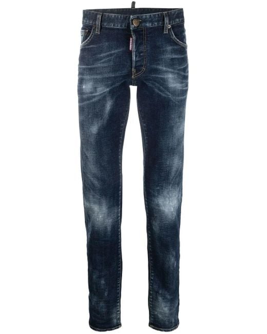 DSquared² Flag Patch Slim-Fit Jeans in het Blue voor heren