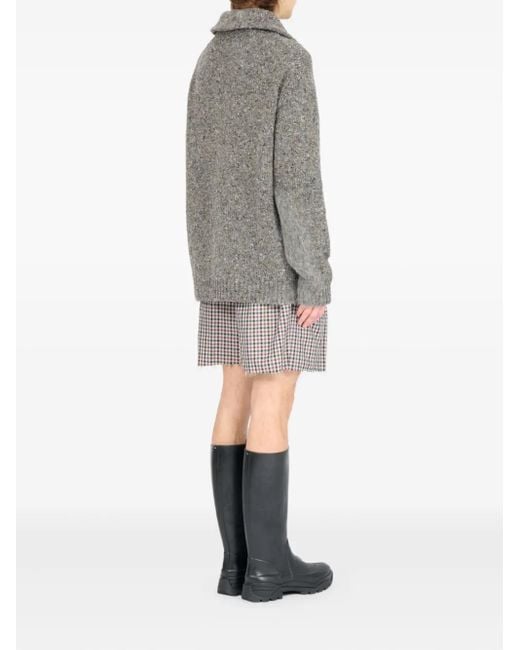 Maison Margiela Gespikkelde Trui Met Halve Rits in het Gray voor heren