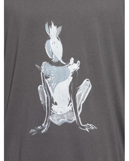 Yohji Yamamoto Gray Long-Sleeve T-Shirt for men