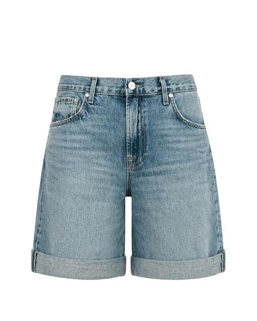 Twp Blue Faded Turn-Up Shorts