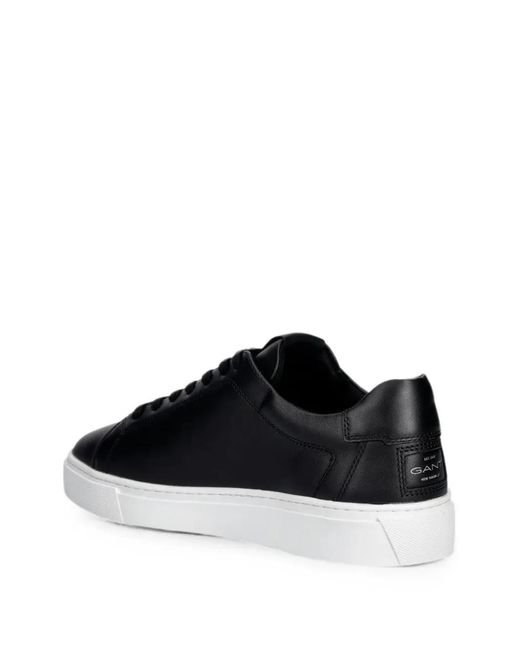 Gant Black Logo-Print Leather Sneakers for men