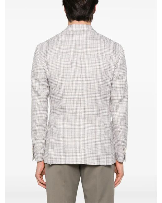 Lardini White Checked Blazer for men