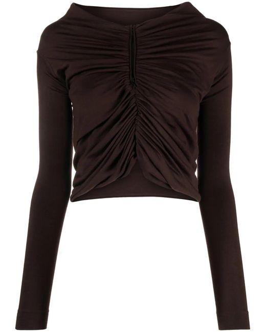 Dolce & Gabbana Black Gathered-Detail Virgin-Wool Jersey