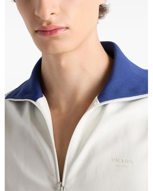 メンズ Prada レザージャケット White