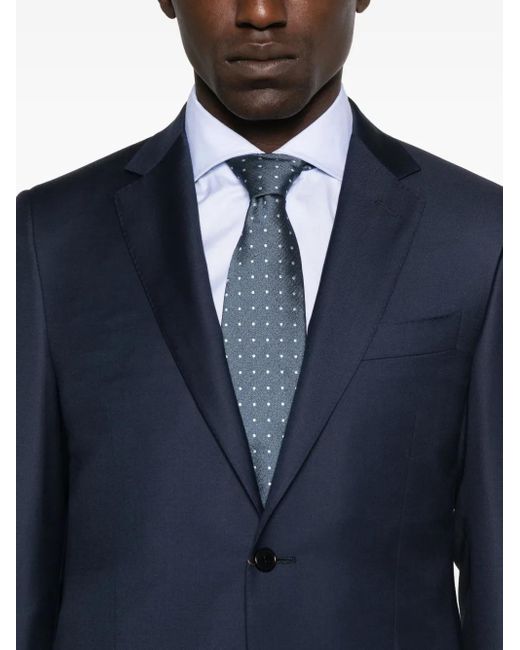 Canali Blue Single-Breasted Wool Suit for men