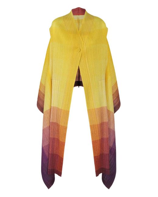 Pleats Please Issey Miyake Yellow Photon Cardigan