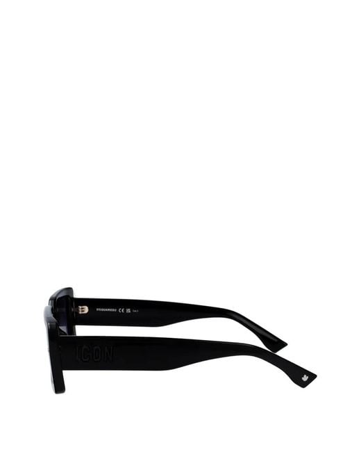 DSquared² Black Lunettes De Soleil À Monture Rectangulaire for men