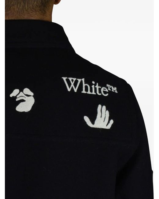 Off-White c/o Virgil Abloh Blue Tartan-Insert Buttoned Coat for men