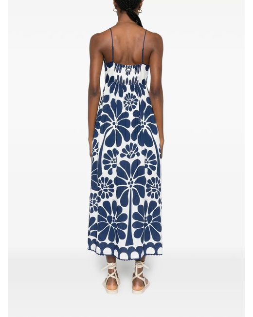 Farm Rio Blue Floral Tie Top