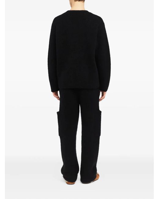 Alanui Geribbelde Sweater Met Ronde Hals in het Black voor heren